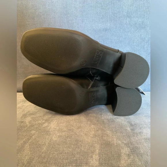 Woman’s Madden NYC Black Faux Leather Square Toe Block Heeled Ank Boots Size 10 - Picture 7 of 10